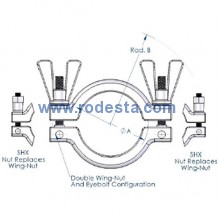 Tri-clamp, clamp - double wing nut